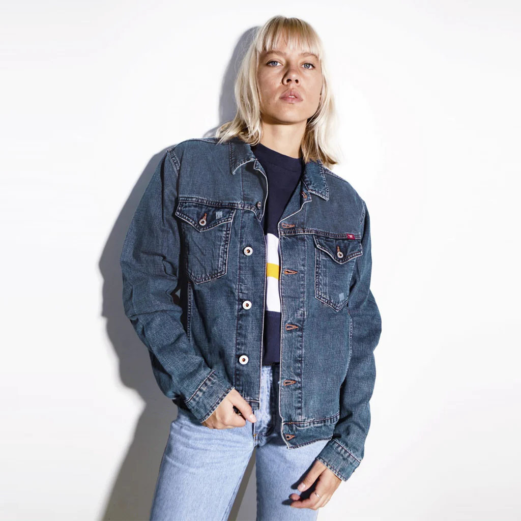 MSTNG STRETCHABLE MEDIUM BLUE OVERSIZED DENIM JACKET
