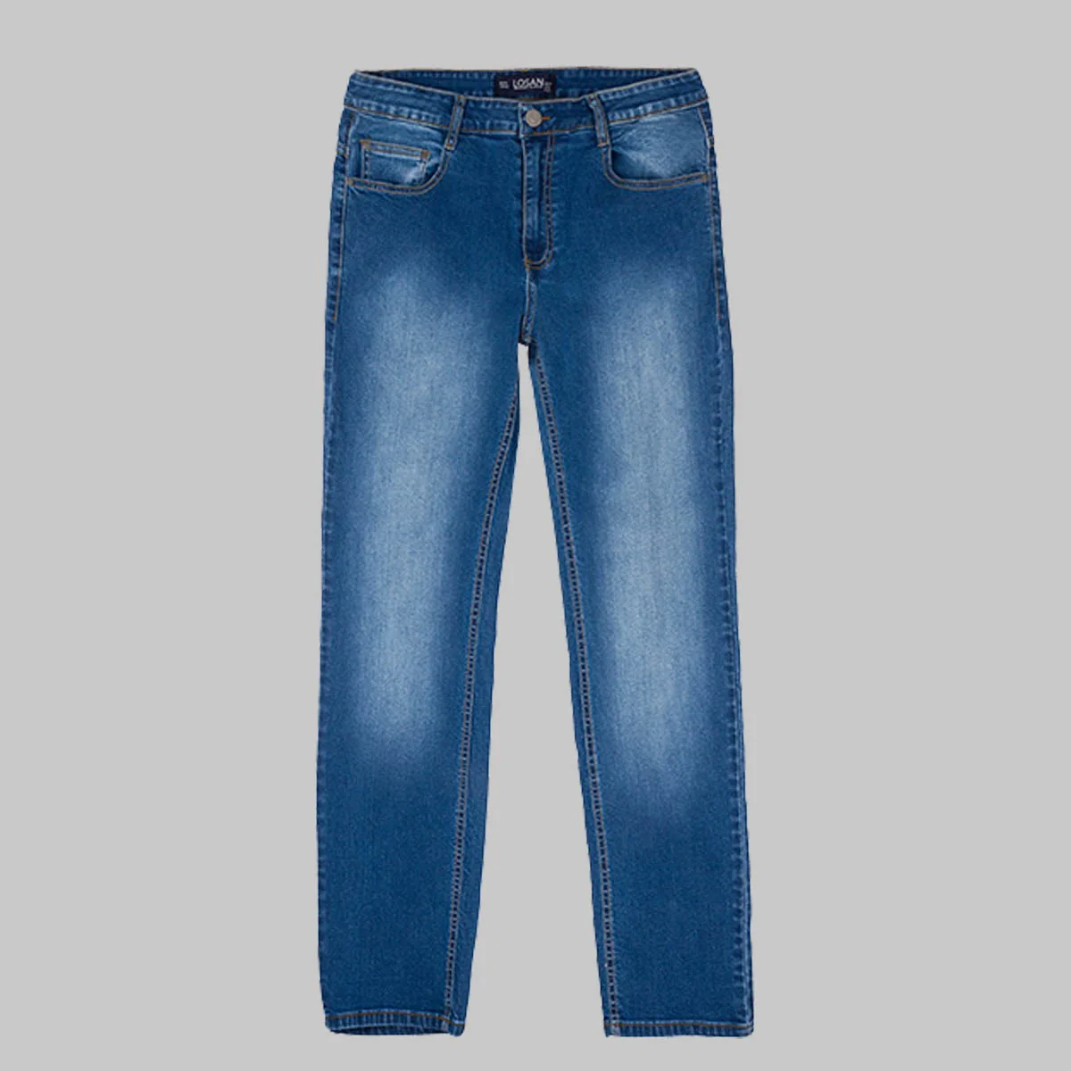 LS BLUE MID WASH STRECH & NARROW DENIM PANT